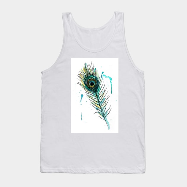 Peacock feather Image Tank Top by rachelsfinelines
